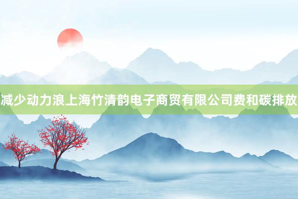 减少动力浪上海竹清韵电子商贸有限公司费和碳排放